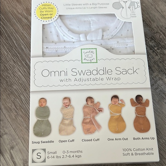 Swaddle Designs Other - BNWT Unisex Swaddle Designs White Omni Swaddle Sack w/Adjustable Wrap (6-14 lbs)